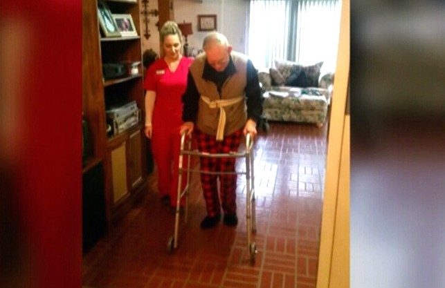 A recent viral video shows a 73-year-old Oklahoma man struggling to walk without his walker. But when music begins to play, he’s able to sing and even two-step with his nurse.

